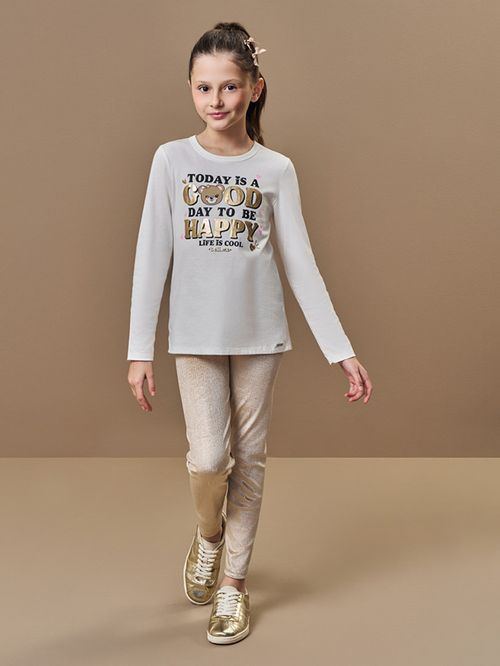Conjunto Infantil Menina Happy em Veludo Glow Beli.me