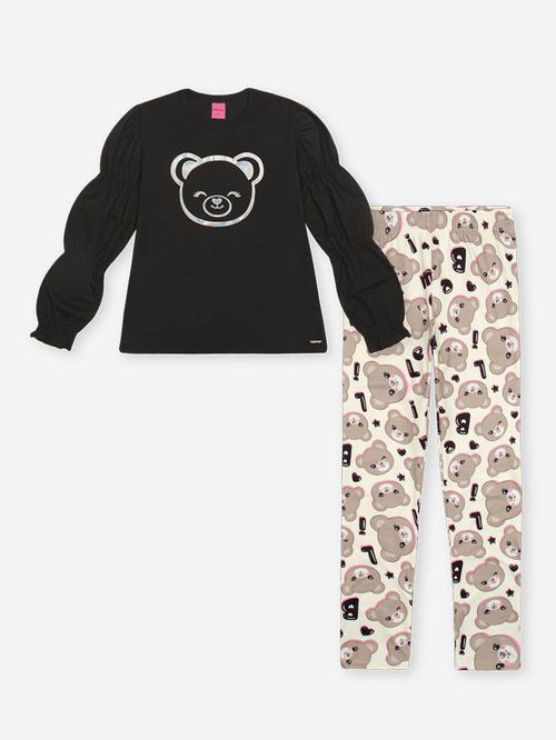 Conjunto Infantil Menina Ursa Belinha Beli.me