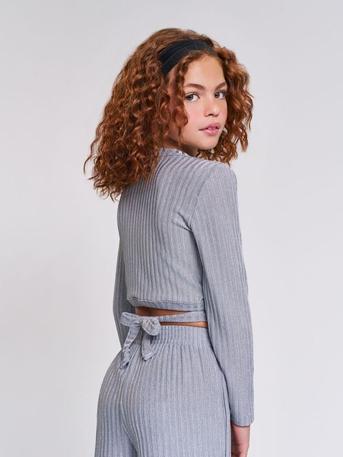 Conjunto em Tricot Infantil Menina com Amarração Beli.me