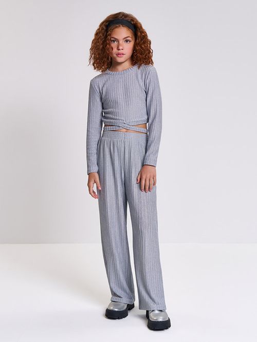Conjunto em Tricot Infantil Menina com Amarração Beli.me