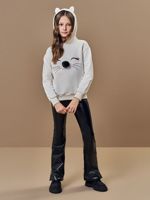 Conjunto Infantil Menina Cat com Glitter Felpado Beli.me