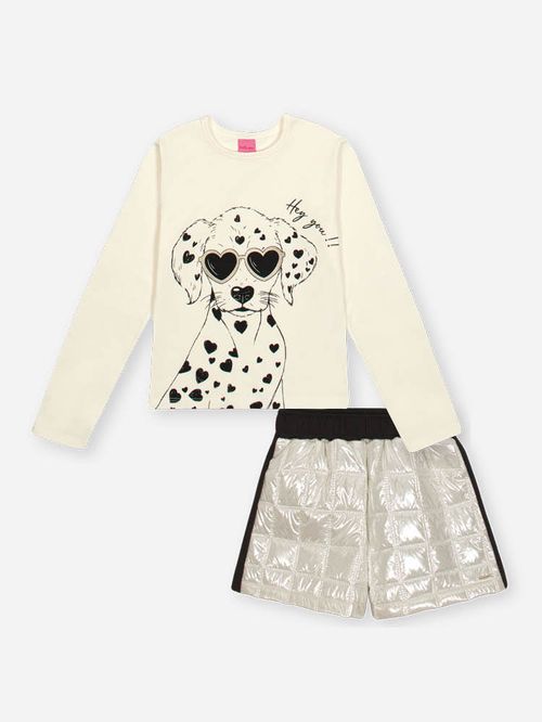 Conjunto Infantil Menina Fashion Dalmata Beli.me
