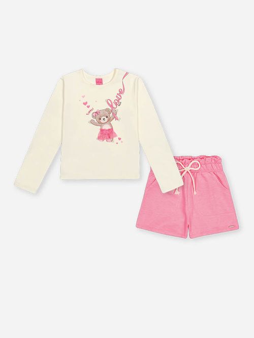 Conjunto Infantil Menina em Moletom Bear Love Beli.me
