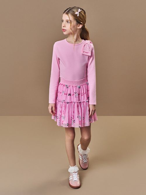 Conjunto Infantil Menina Laço Ombro com Strass Beli.me