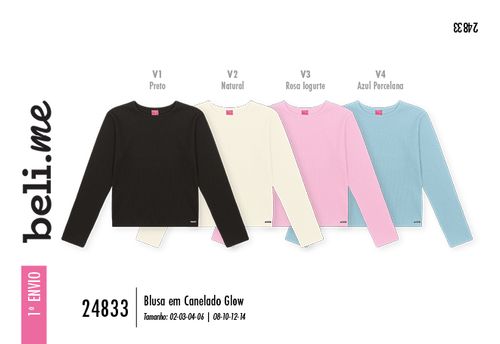 Blusa em Canelado Glow Infantil Menina Beli.me