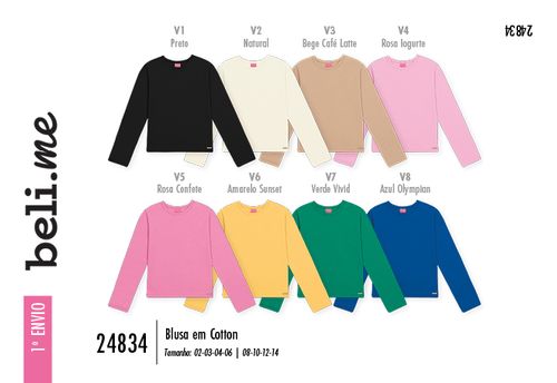 Blusa em Cotton Infantil Menina Beli.me