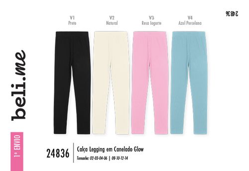 Calça Legging em Canelado Glow Infantil Menina Beli.me