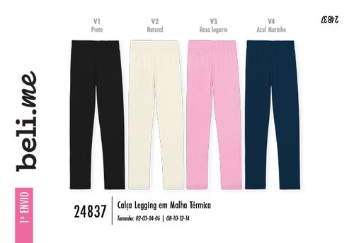 Calça Legging em Malha Térmica Infantil Menina Beli.me