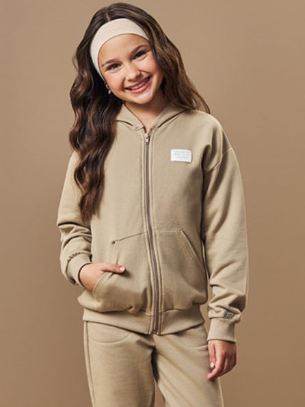 Jaqueta Infantil Moletom com Capuz Conforto Térmico Inverno