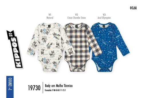 Body Térmico Bebê Menino Cool Print Kippos