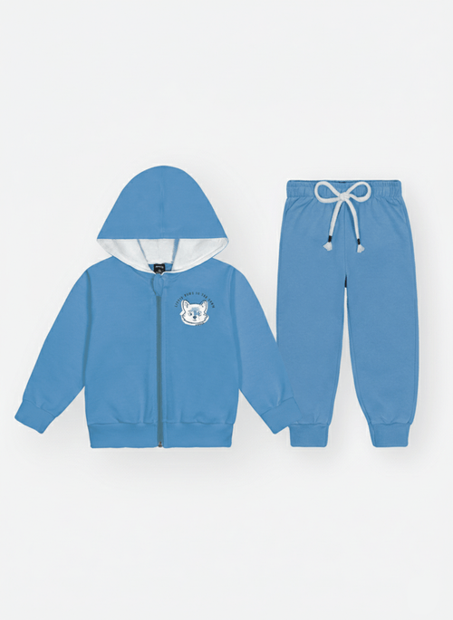 Conjunto Felpado Bebê Menino Mini Wolf Kippos