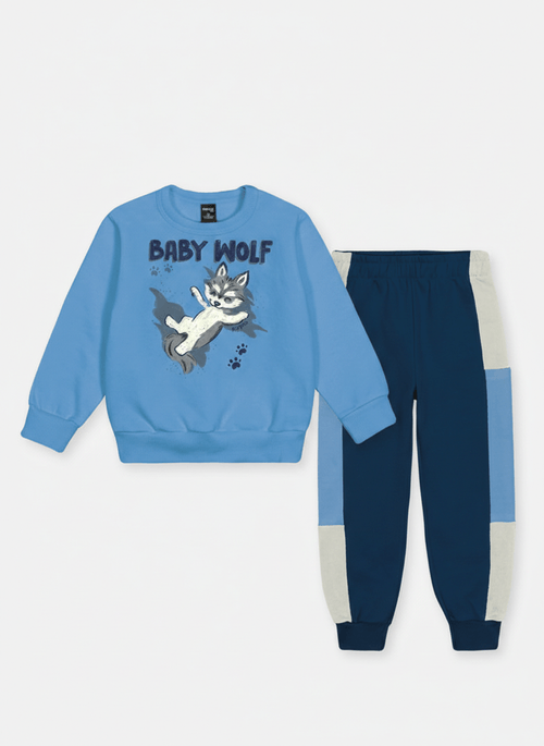 Conjunto Felpado Bebê Menino Baby Wolf Kippos