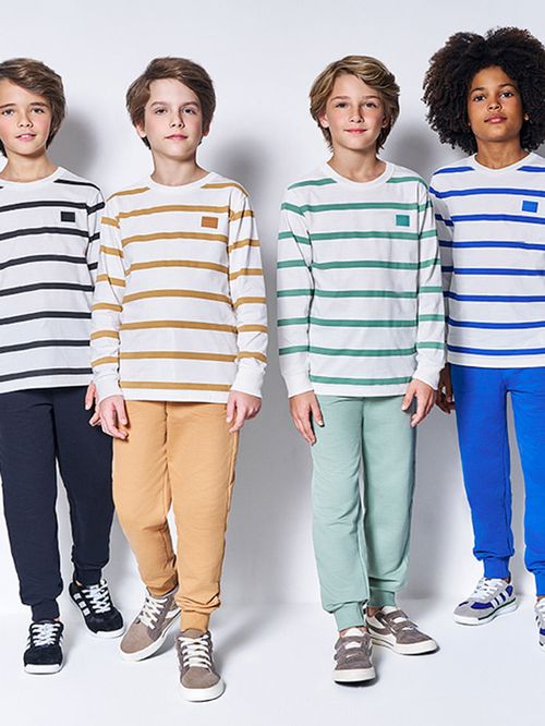 Camiseta Manga Longa Infantil Menino Listrada Kippos