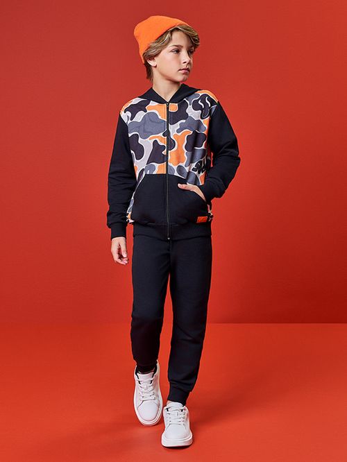 Conjunto Moletom Infantil Menino Camuflado Kippos