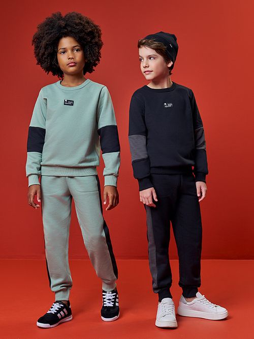 Conjunto Felpado Infantil Menino Block Identity Kippos