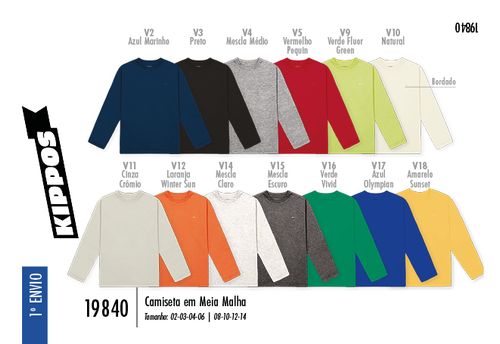 Camiseta Manga Longa Infantil Menino Kippos