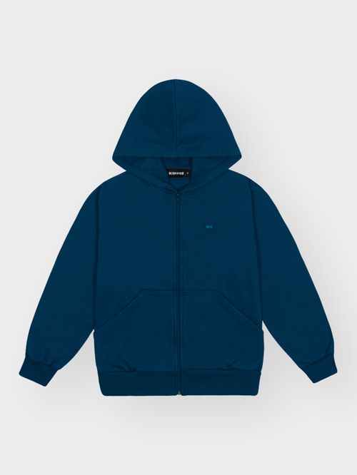 Jaqueta Felpada com Capuz Infantil Menino Kippos AZUL MARINHO