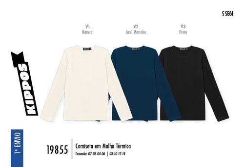 Camiseta Manga Longa Térmica Infantil Menino Kippos