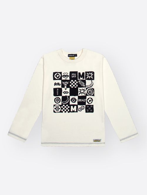 Camiseta Minions Infantil Menino Grid Elementos Kippos