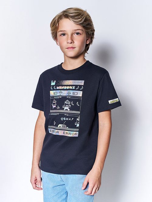 Camiseta Minions Infantil Menino Error Kippos