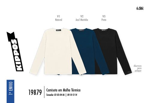 Camiseta Térmica Abertura Polegar Infantil Menino Kippos