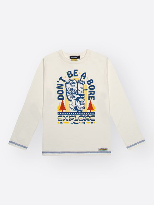 Camiseta Menino Manga Longa Minions Don't Be A Bore Kippos