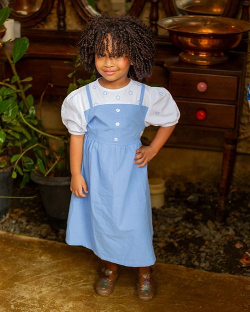 Vestido Infantil Menina Estrelas Azul Cinti