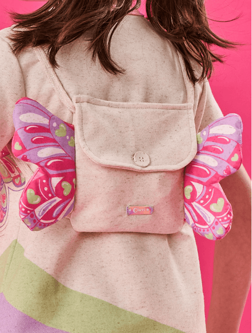 Vestido Infantil Menina Com Bolsa De Borboleta Off White Cinti