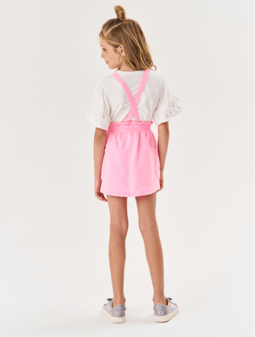 Conjunto Infantil Menina Blusa E Salopete Rosa Cinti