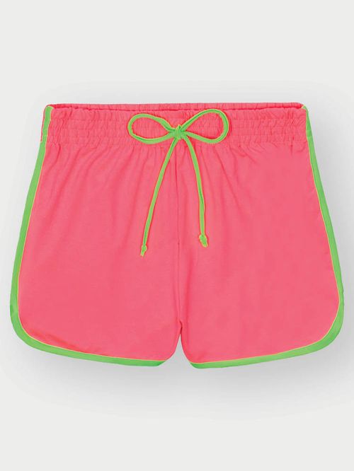 Shorts Menina com Proteção UV Rosa Neon Mundo Cinti