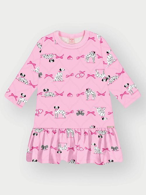 Vestido Felpado Bebê Menina Cute Print Beli.me