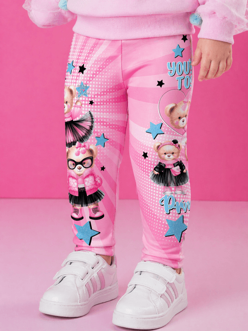 Legging Felpada Bebê Menina Ursas Pretty Mundo Cinti