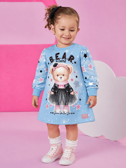 Vestido de Inverno Bebê Menina Ursa Shine Mundo Cinti
