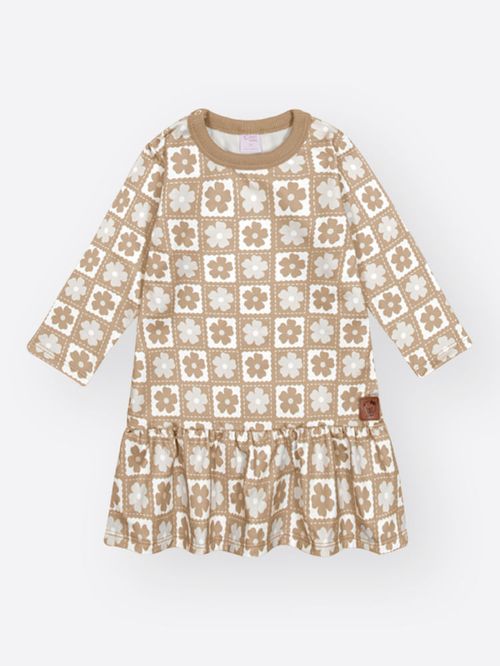 Vestido Infantil de Inverno Estampa Floral – Vestido Bebê Menina Fofo Mundo Cinti