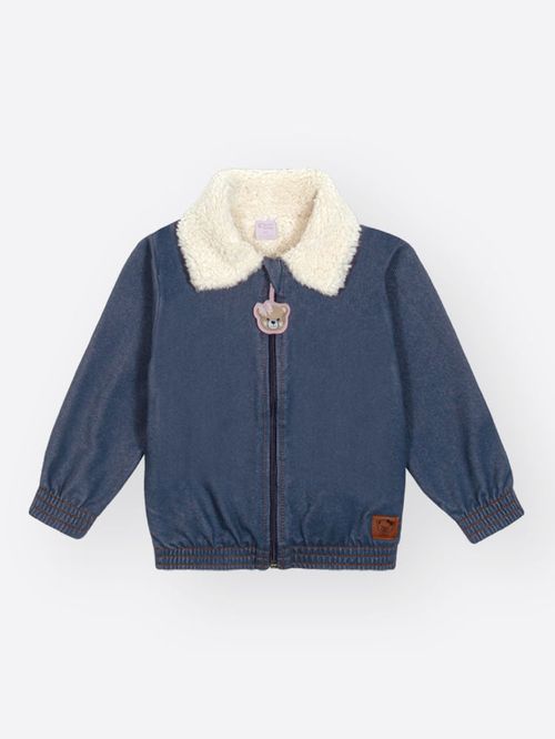 Jaqueta em Molecotton Bebê Menina Ursa Mundo Cinti
