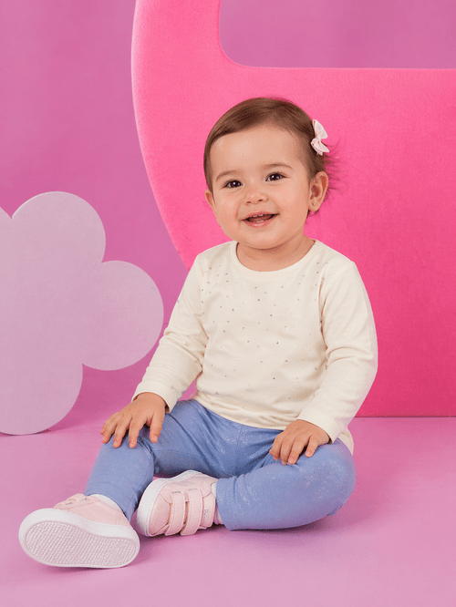 Blusa Manga Longa Bebê Menina com Strass Mundo Cinti