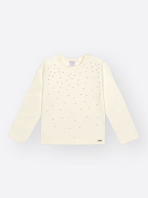 Blusa Manga Longa Bebê Menina com Strass Mundo Cinti