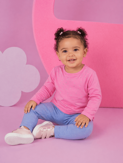 Blusa Manga Longa Bebê Menina com Strass Mundo Cinti
