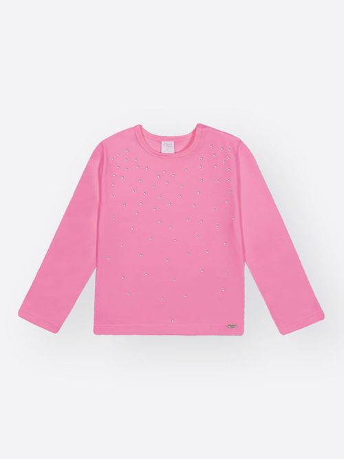 Blusa Manga Longa Bebê Menina com Strass Mundo Cinti