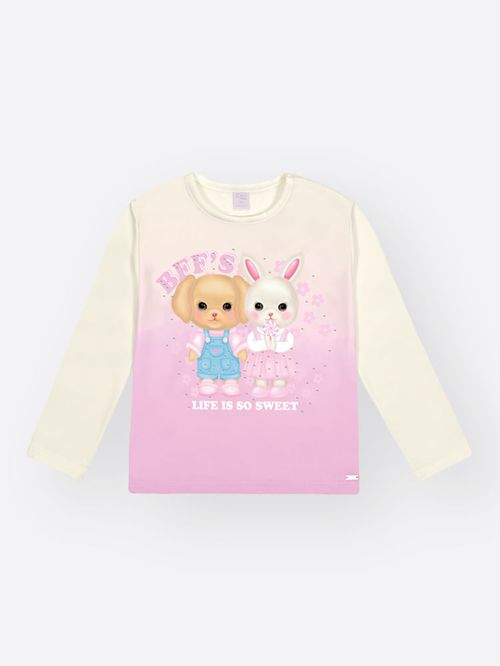 Blusa Térmica Manga Longa Bebê Menina Mundo Cinti