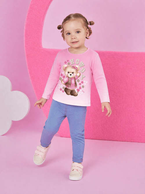Blusa Térmica Manga Longa Bebê Menina Mundo Cinti