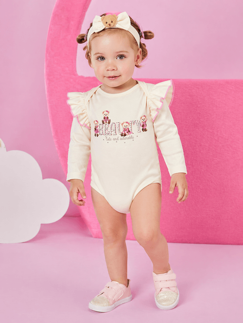 Body com Faixa Bebê Menina Ursas Adorable Mundo Cinti