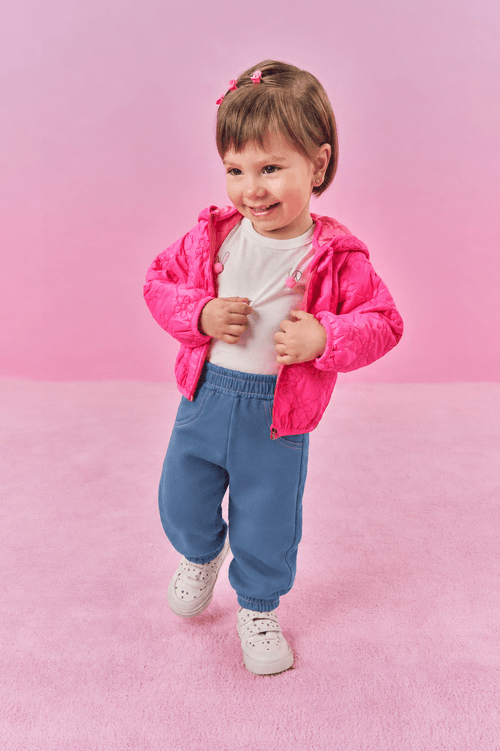 Calça Bebê Menina Ursinho Azul Mundo Cinti