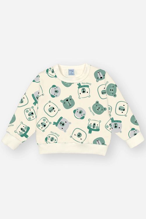 Blusão Pelo Soft Bebê Menino Ursinhos Verde Divertto
