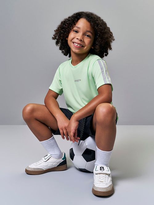 Bermuda Infantil Sportwear em Nylon Techno Touch com Cadarço Funcional MARROM BELGA