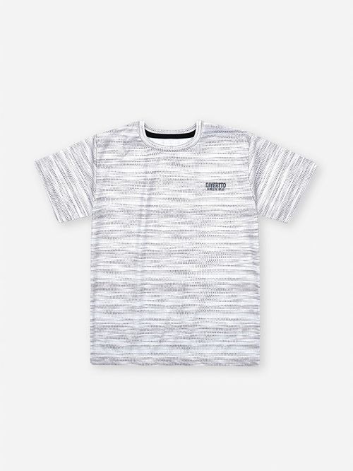 Conjunto Infantil Sportwear Refletivo com Camiseta Dry Sport e Bermuda em Nylon Techno Touch BRANCO/PRETO