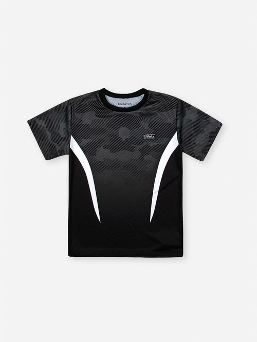 Camiseta Infantil Sportwear Camuflada em Malha Dry Sport PRETO