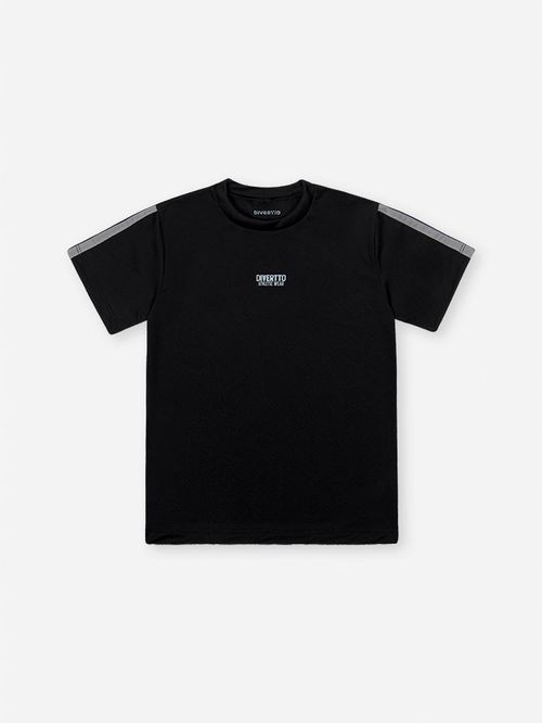 Camiseta Infantil Sportwear Minimalista em Malha Dry Sport PRETO